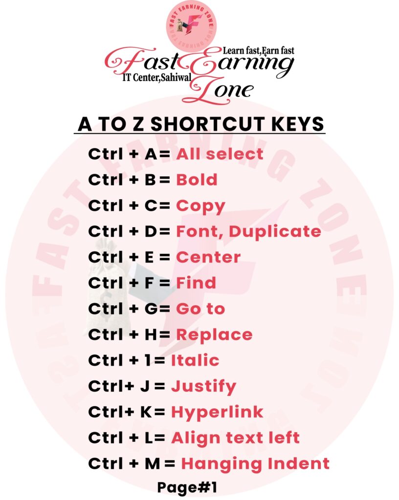 shortcut keys